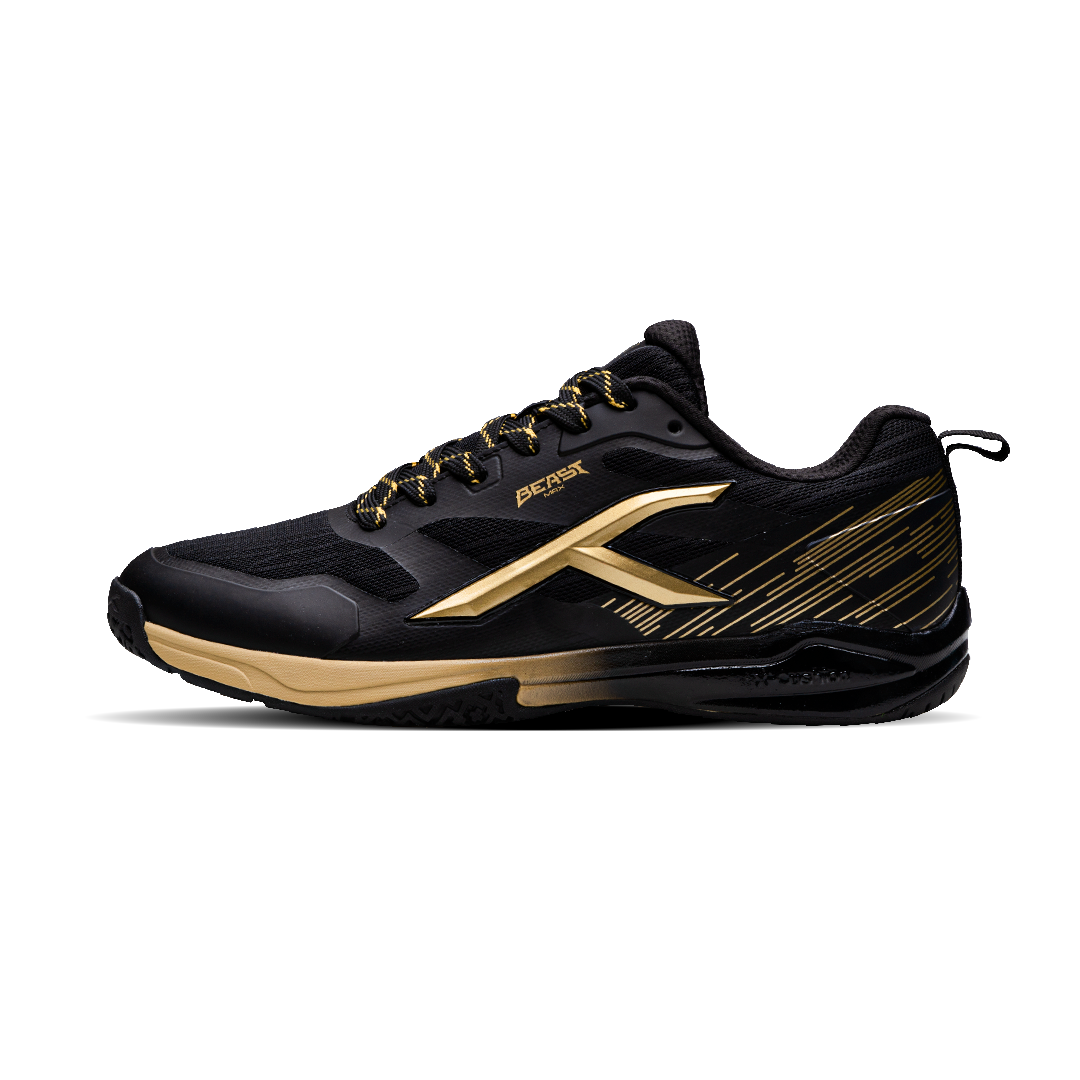 HUNDRED BEAST MAX NON MARKING BADMINTON SHOES - BLACK/GOLD