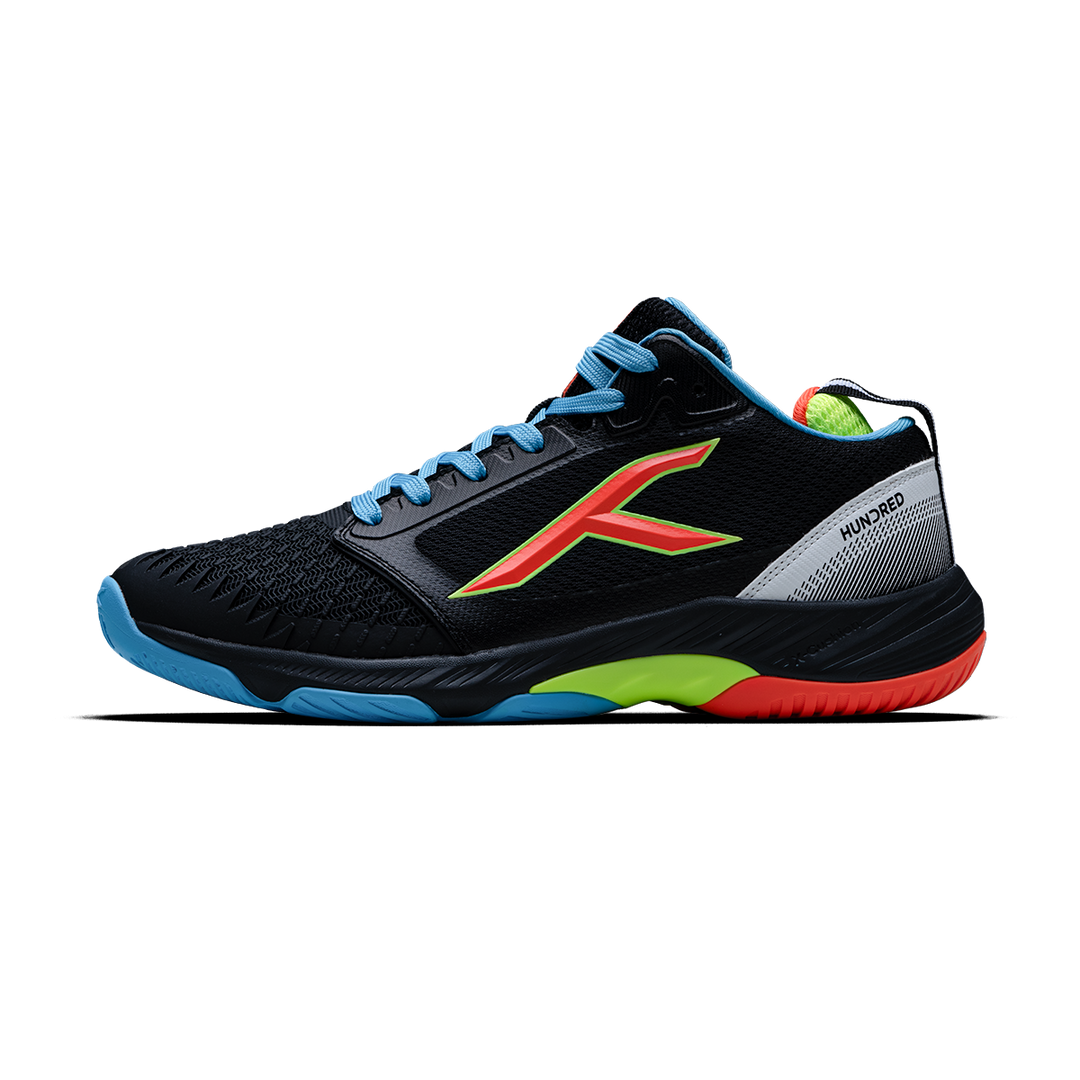 HYPERSPIKE - BLACK/BLUE/ORANGE/LIME volleyball shoes