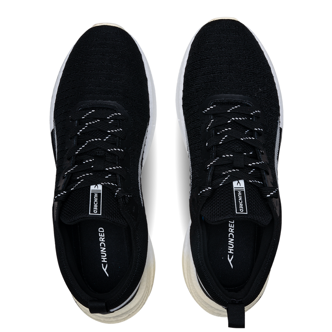 Hundred JAKARTA VI Running Shoes - BLACK/WHITE/BEIGE 