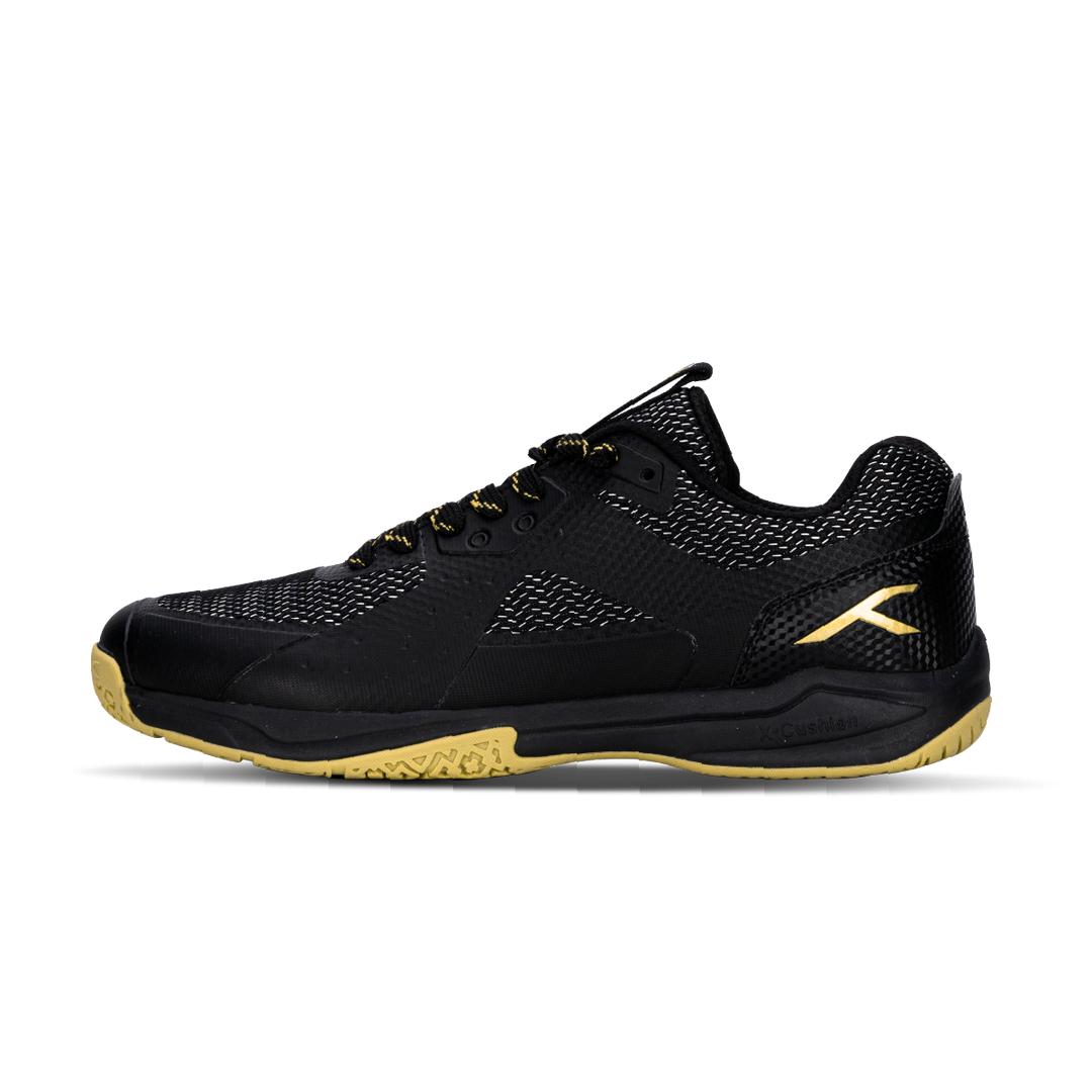 Hundred VELOCITY Non marking Badminton Shoes - BLACK/GOLD