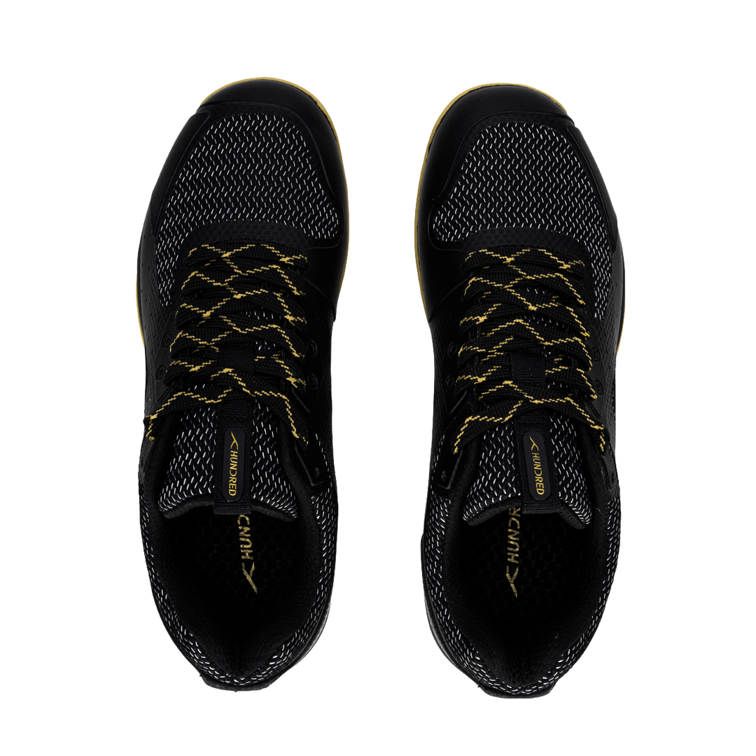 Hundred VELOCITY Non marking Badminton Shoes - BLACK/GOLD