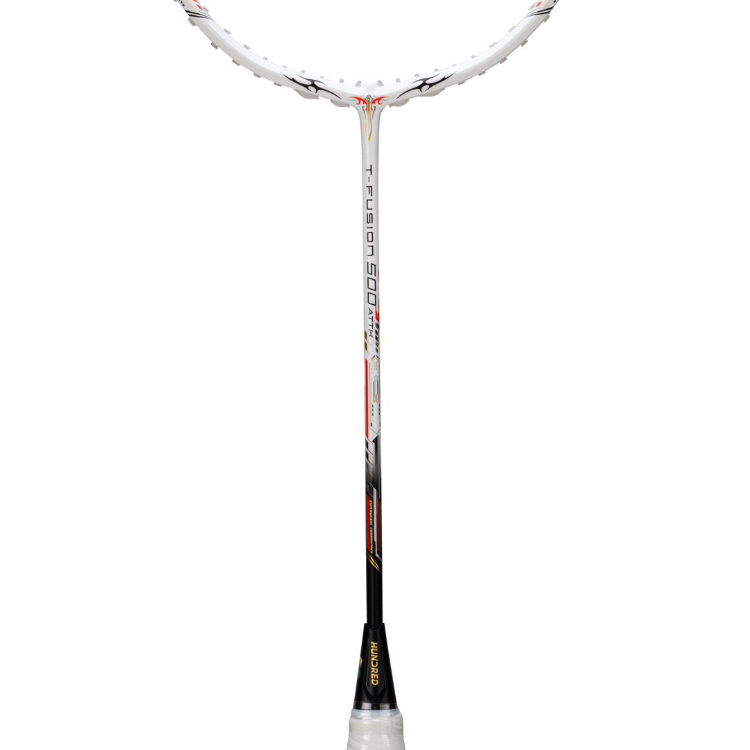 Hundred T-FUSION 500 ATTK Badminton Racket - WHITE/BLACK 